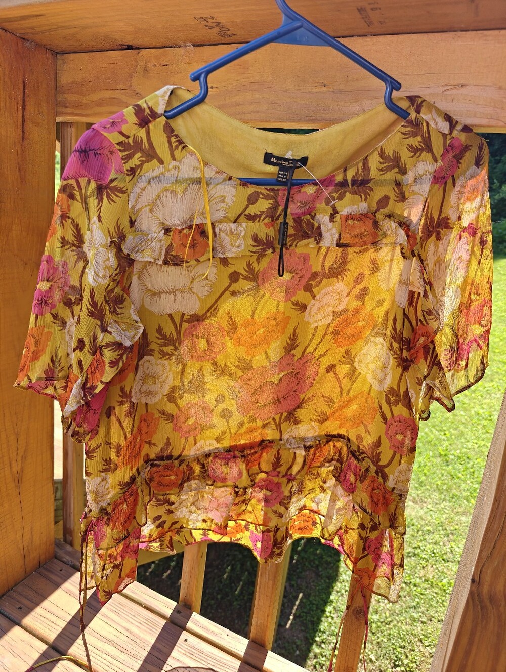 Massimo Dutti Fairycore Silk Sheer Blouse